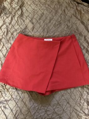 Francesca's Collections Red Wrap-Front Skort